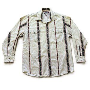Cowboys Turtle Association Western Shirt Southwest Stripe Vintage 90s Men's Lg